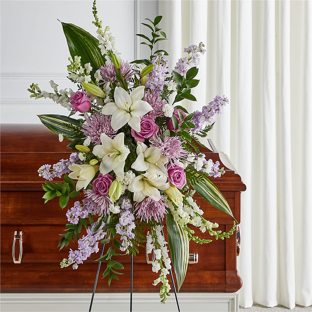 Grateful Hearts Standing Spray – KLEIN'S FLORAL & GREENHOUSES INC, Madison WI