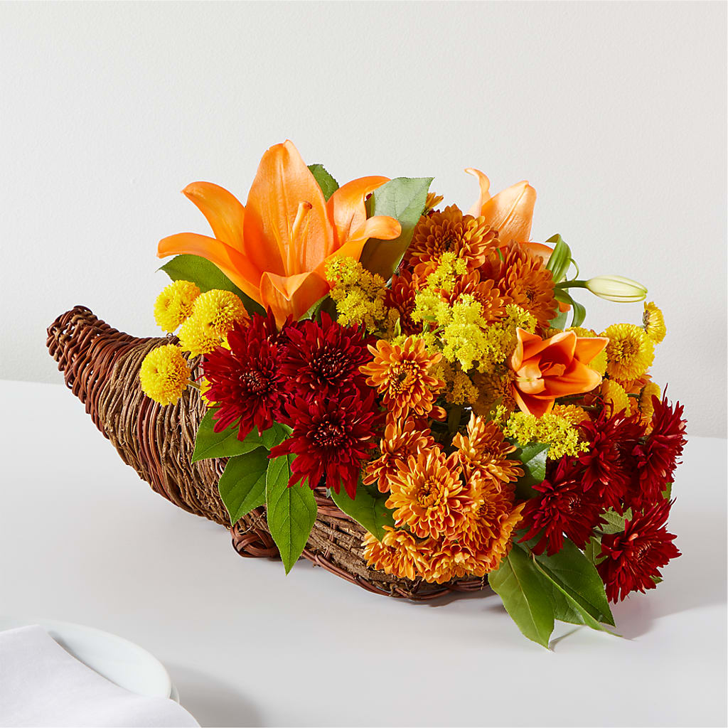Bouquet of Blessings Cornucopia – KLEIN'S FLORAL & GREENHOUSES INC, Madison WI