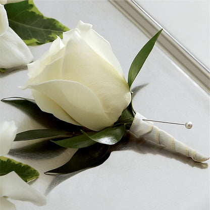 White Rose Boutonniere – KLEIN'S FLORAL & GREENHOUSES INC, Madison WI